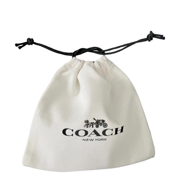 AUTH NEW Coach Gold Signature 1.5" Hoop Earrings with Crystal on Card w/Dust Bag - Picture 8 of 8